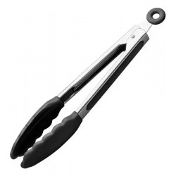 Pegador Inox Ponta Silicone 28cm Preto
